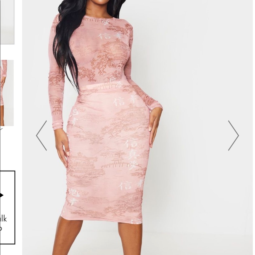 SHAPE ROSE ORIENTAL PRINTED MESH Two-piece set